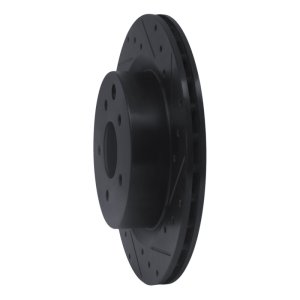 Infiniti G35 Brake Rotor (1) - Rear Right - R1 Concepts - Drilled & Slotted - Black - `03-`08